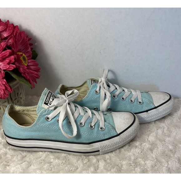 Size 7 Converse All Star Low Aqua Turquoise - Picture 3 of 8